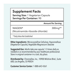 3 Pack Tru Niagen Nicotinamide Riboside Chloride 300mg 90 NR Vegetarian Capsules