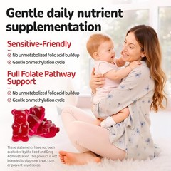 Folinic Acid Gummies for Kids & Adults, 1000 mcg Folate with Triple-Active B12..