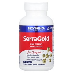 Enzymedica SerraGold 120 Capsules Casein-Free, Dairy-Free, Egg-Free,