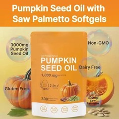 Pumpkin Seed Oil 1000mg with Saw Palmetto 300-Softgels.