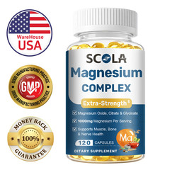 Magnesium Complex 1000mg, High Absorption 120 Capsules – Gluten Free and Non-GMO