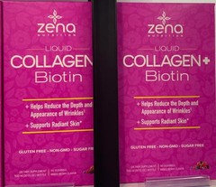 2X Zena Liquid 2500mg Collagen+5000mcg Biotin Mixed Berry Gluten Free 30 oz-4/27