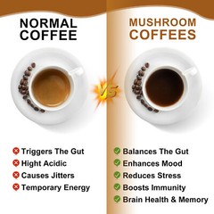 Organic Mushroom Coffee-Reishi, Lion’s Mane,Turkey Tail,Immunity & Brain Booster