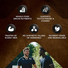 Lonvera Vital Bull Beef Organ Supplement for Men – Grass Fed Organs with Hear…