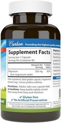 Carlson Laboratories Magnesium 350mg 90 Capsules ~ Nerve Health ~ Blood Pressure