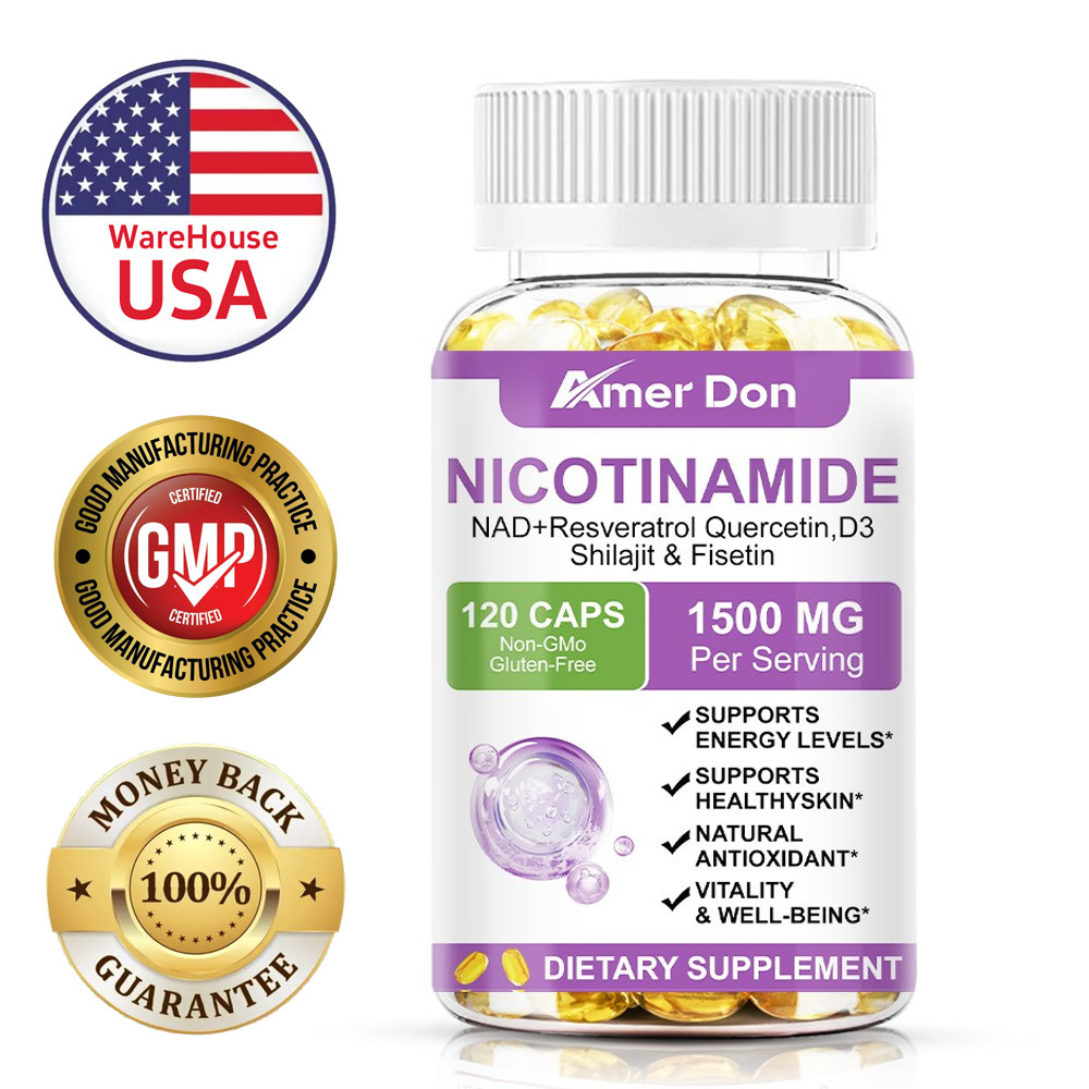 12 IN 1 NAD Supplement, 1500mg Resveratrol Containing Supplement, 120 Capsules