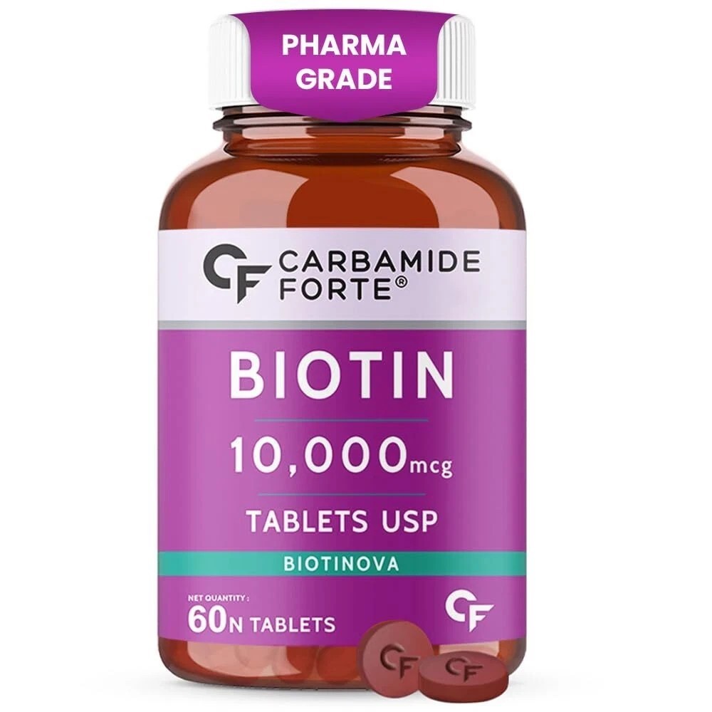 Carbamide Forte High Potency Biotin 60 Tablets 10000mcg For Hair Growth d764