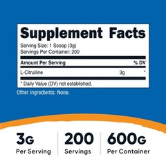 Nutricost L-Citrulline (Base) Powder – (600 Grams)