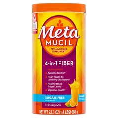 Metamucil 4-in-1 Psyllium Husk Fiber Supplement Sugar-Free Orange 114 tsp