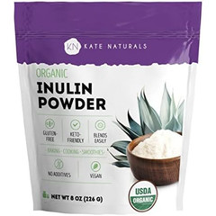 Inulin Powder Organic for Prebiotic Fiber and Gut Health. Mix Well with Coffee &
