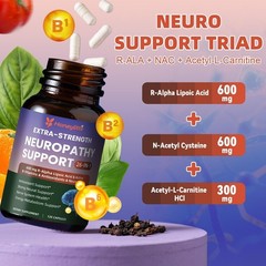 Alpha Lipoic Acid Neuropathy Supplements – with 600mg R-Alpha Lipoic Acid, NAC,