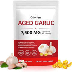 Aged Garlic Extract 7500mg 300 Count – Odorless Capsules Heart Immune Support