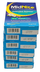Lot of 6 MidNite Sleep Cycle 6mg Melatonin EXTENDED RELEASE 30 tablets