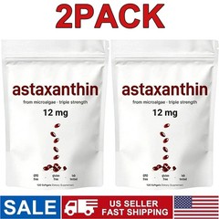 2 Pack | Astaxanthin 12mg, 120 Softgels, 4 Month Supply-NEW FREE SHIPPING