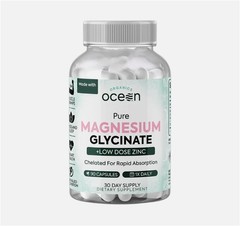 1-3PACKS Organics Ocean Pure Magnesium Glycinate Strength Chelated- 90