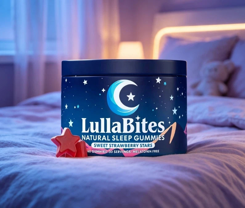 LullaBites Melatonin-Free Sleep Gummies Strawberry 60ct 30 Servings