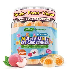 Kids Multivitamin Gummies + Iron, Kids Focus Gummies with Omega3, Brain Atten…