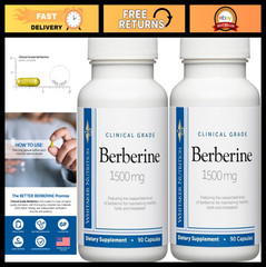High-Potency Berberine Supplement | 1,500mg Daily Dose | 180 Capsules for Health