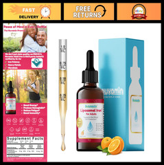 Liquid Liposomal Iron Drops 2oz – High Absorption, No Aftertaste, Orange Flavor,