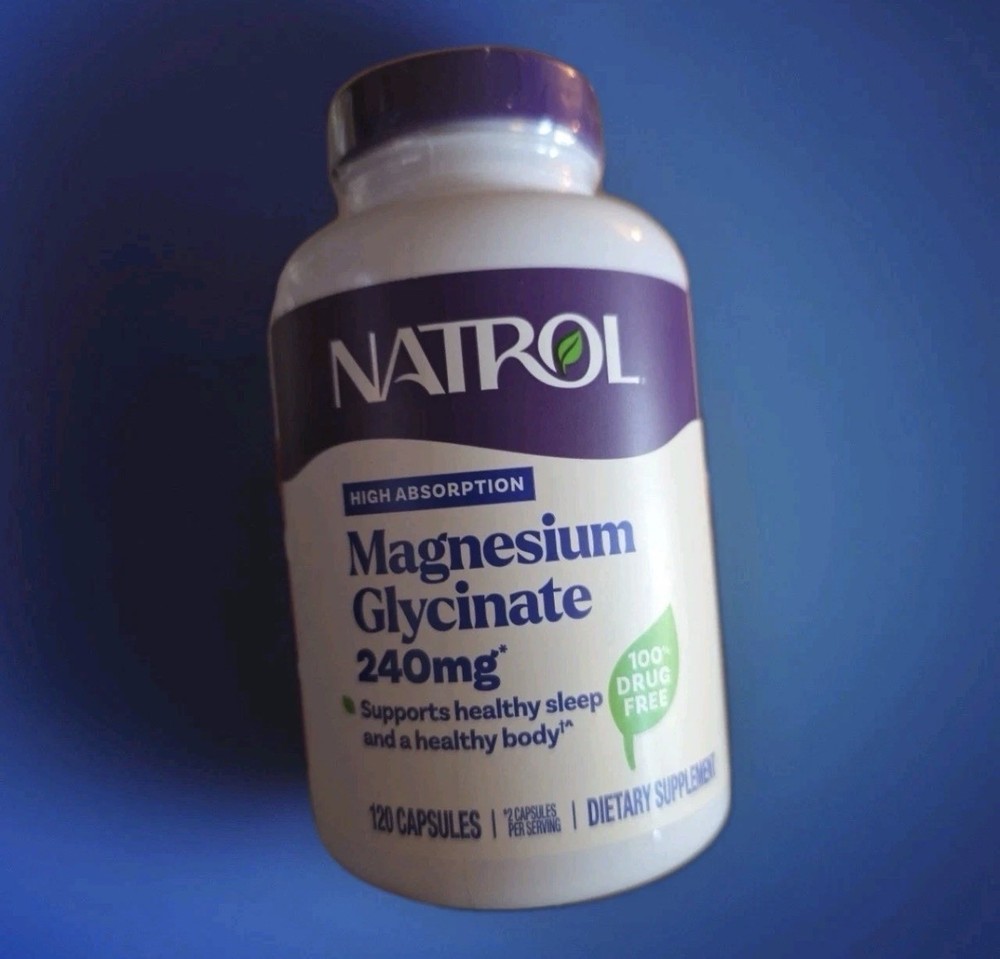 Natrol Magnesium Glycinate 240 mg High Absorption 120 CAPSULES / 2 month Supply