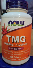 Now TMG Betaine 1,000 mg Tablets for Liver Support 100 Tablets