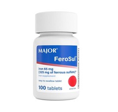 Ferrous Sulfate 325mg Tablets 100 Count Iron Supplement Elemental Iron