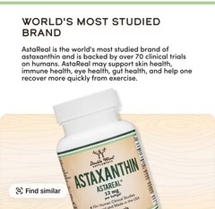 ￼ Astaxanthin | 12 mg | 60 Count | Supports antioxidant defenses, immune health