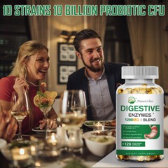 Digestive Enzymes Plus Probiotics & Prebiotics,10/60/120 Capsules,Non-GMO