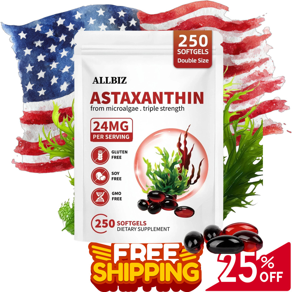 Astaxanthin 24mg | 250 Softgels | 250-Day Supply 250 Count (Pack of 1)