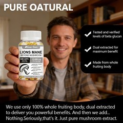 Organic Lion’s Mane Mushroom Complex 13000 mg – MEMORY, FOCUS, STRESS SUPPORT