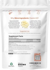 Micro Ingredients Vitamin D3 5,000 IU, 500 Softgels | Virgin Coconut Oil | Chole