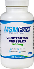 Kala Health MSMPure MSM 1000mg 120 Veg Caps Organic Sulfur Joint Hair Skin