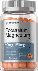 Potassium Magnesium Gummies 70ct | Peach Strawberry | Vegan Non-GMO Gluten Free