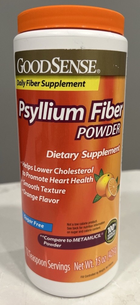 GoodSense® Natural Psyllium Fiber Powder Sugar Free Orange Flavor 15 oz 02/2027