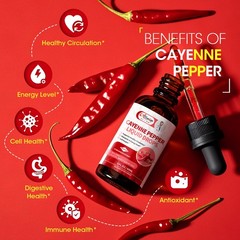 Cayenne Pepper Drops Liquid Extract Metabolism Booster&Heart Circulation Support