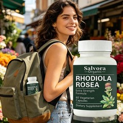 Salvora Organic Rhodiola Rosea 60 Capsules Nutrition Health Supplement Capsules