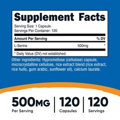 Nutricost L-Serine 500mg, 120 Capsules, 120 Servings – Non-GMO, Gluten Free