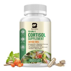 Super Cortisol Supplement Magnesium Ashwagandha L-theanine,Relieve Stress 120PCS