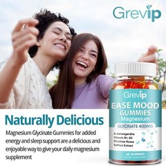 Ease Mood – Magnesium Glycinate, Ashwagandha, Rhodiola Rosea – Improves Focus