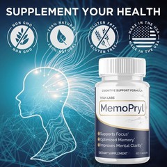 (1-3 Pack) MemoPryl Nootropic All Natural Brain Supplement Memo Pryl 60 Capsules