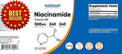 Nutricost Niacinamide (Vitamin B3) Capsule – 240 Count (NC-B3NIACNMD)