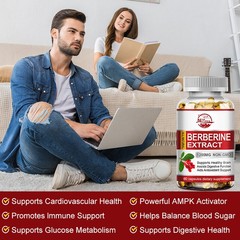 Premium Berberine HCL 1200mg High Potency Anti-inflammatory,Blood Sugar Support