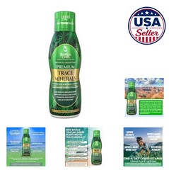 Liquid Trace Minerals 74 Organic Ionized Plant Based Drops 16 oz Vegan Non GMO