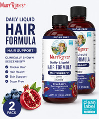 2 Pack Mary Ruth’s Liquid Hair Growth Formula Blueberry Pomegranate Biotin US