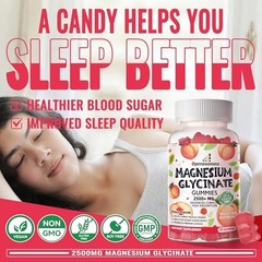 Magnesium Glycinate Gummies 2500mg – Sugar Free 90 Count (Pack of 1), Peach