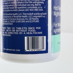 PACKAGE WEAR Bonafide Thermella Hot Flash Night Sweat Menopause 1 Month 60 Tabs