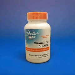 Doctor’s Best Vitamin D3 5000 IU 125 mcg 360 Softgels Exp 06/2027