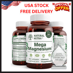 Natural Nutra Mega Magnesium 400mg Supplement – High Absorption Amino Acid Ch…