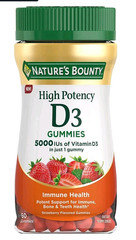 Nature’s Bounty Vitamin D3 5,000 IU (125mcg) Gummies Strawberry 60