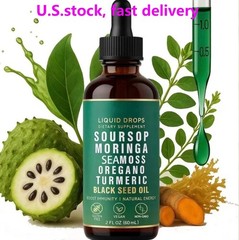 Nature’s Grant Soursop Moringa, Seamoss, Oregano, Turmeric, Black Seed Oil Drops